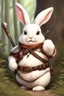 Placeholder: Cute chubby bunny adventurer dnd art realism