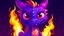 Placeholder: generate a picture of a cute purple dragon with fire mouth.