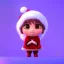 Placeholder: 3d animation style, cute kawaii chibi styled anthropomorphic dragon, cozy winter setting, wearing a christmas hat and holding a present, soft lightning