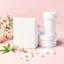 Placeholder: mockup is a white box of a medicinal product in a blister, on a background with pastel tones