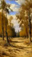 Placeholder: A brown arid forest in a desert painted by Claude Monet