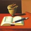 Placeholder: still life book pen