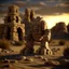 Placeholder: imposing stone golem in the wind in castle in the desert in evening, photo-realistic, shot on Hasselblad h6d-400c, zeiss prime lens, bokeh like f/0.8, tilt-shift lens 8k, high detail, smooth render, down-light, unreal engine, downlight