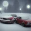 Placeholder: its snowing but sometimes theres a car sometimes theres nothing but snow