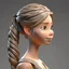 Placeholder: simple female 3d character hair
