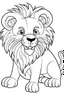 Placeholder: coloring page for kids, LION, cartoon style, thick outline, low details, Vivid Color