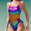 Placeholder: Glittery rainbow swimsuit