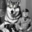 Placeholder: shiba inu in 1945 Nazi Germany in Hitlers lap