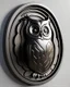 Placeholder: yin yand , owls, 3D render shield, bas relief