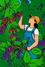 Placeholder: A person picking berries from a bush in a forested area in Alberta during the summer season. Suddenly they notice a plant with large, colorful berries and realize that it's deadly nightshade. They quickly back away and call for help.