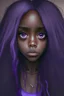 Placeholder: black girl with purple hair, big eyes, and long hair