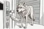 Placeholder: Digital drawing of a wolf hand's ringing the doorbell, I want the wolf point of view, so I want to see just his hand ringing the doorbell, wold's pov