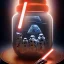 Placeholder: Star wars characters in a jar floating, super high resolution, professional photograph, in focus, beautiful detail, professional digital art, stunning 4k, volumetric light, Award-winning photograph, photography, tokio background