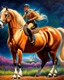 Placeholder: Disney Pixar drawing of a palomino horse, ultra quality, hyper detailed, contrasting colors, incredible colors, incredible artwork, maximalist