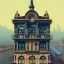 Placeholder: Trainstation on top of building +Beaux Arts architecture+artdeco architecture+detailed facades+uphill road+trees+ biopunk+Bueno Aires+turin+trieste+Book illustration by Gediminas Pranckevičius, Jean Baptiste Monge, Brian Kesinger, Anton fadeev, Kilian Eng, strong lines, high contrast vibrant colors, highly detailed, 16k resolution, trending on behance