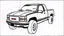 Placeholder: redraw this image of a 1990 GMC sierra with extended cab and the larger mirrors, line art with improved quality