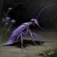 Placeholder: A purple undead elemental praying mantis painted by Birge Harrison