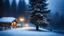 Placeholder: fir forrest scenery, heavy mist,valley,creek,forest,christmas lanterns,tree,,nature,night,snow,fir tree,high-quality photograph,photorealistic, shot on Hasselblad h6d-400c, zeiss prime lens, bokeh like f/0.8, tilt-shift lens 8k, high detail, smooth render, unreal engine 5, cinema 4d, HDR, dust effect, vivid colors,night