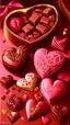 Placeholder: Valentines day treats, chocolate, art, drawing, very realistic, detailed, vibrant colors.