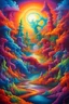 Placeholder: vibrant psychedelic oil painting image, airbrush, 64k, cartoon art image o- no more question