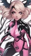 Placeholder: A close picture to Mix between gwenpool and symbiote, intricate details, highly detailedin in solo leveling shadow art style