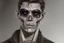 Placeholder: man in skeleton mask an aviator glasses by andrea del sarto