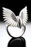 Placeholder: A white stone ring with angel wings .