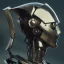 Placeholder: Robot cute profile head portrait, warrior costume, village, meditation, 8k quality