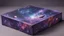 Placeholder: a box 10 cm long by 5 cm wide and 25 cm high, drawn on a box on all sides, space, tress, planets, crow galaxies a lot of colours purple, very realistic