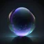 Placeholder: 3d holographic sphere shape isolated on infinite dark background, glow, glass effect, 4k. sober.