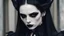 Placeholder: vampire goth fashion, women and men in pale face, black make up, black hair, long pointed dark nails, Renaissance goth clothes style , High detailed, sharp focus, looking at the camera, cinematic, masterpiece, high realistic, fashion photo