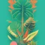 Placeholder: tropical, latino, plants, streets, risograph, flat design, 2 colors