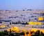 Placeholder: 100,000,000 christians, men, women,and children, WORSHIPPING, dressed in white, beam of light coming from square Temple in center, Jerusalem, hills and valley in background, dusk,