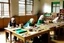 Placeholder: can you please generate an image of segregated learning facilities for girls and boys in an islamic country They will learn english and maths as well as everyday skills.. It should include sensory learning and use durable materials.