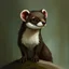 Placeholder: fantasy art stoat with dark brown fur and the white belly