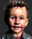 Placeholder: Heath ledger toddler, full body, leather jacket, floral shirt, soft skin, dramatic lighting, hyper realistic