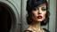 Placeholder: surreal fantasy magic fashion portrait, abstract art, surreal fantasy mixed media, raised amazingly beautiful fantasy fashion extravagant elegance lady portrait, film noir mood, cinematographic, dramatic, deep rich black colors, magic lighting, minimalism, few gold accents, vintage retro France mood,