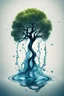 Placeholder: tree transpiring water. abstract illustration