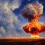 Placeholder: Oil painting of a nuclear explosion