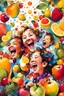 Placeholder: An abstract image about being greatful, laughter, children, god, fruits, friends