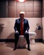 Placeholder: Donald Trump sitting in toilet scene, pants down, realistic image, hooper style, concept art, smooth, unreal engine 5, god lights, ray tracing, RTX, lumen lighting, ultra detail, volumetric lighting, 3d.