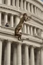 Placeholder: several weird monkey-like creatures climbing up the capitol building wall