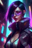 Placeholder: Fiora from league of legends in cyberpunk style