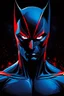 Placeholder: Catman, comic style artwork, dark black, red and blue, calm