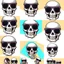 Placeholder: skeleton whit cool sunglasses emotes sprite sheet