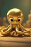 Placeholder: Imagen perfecta de un pulpo bebé súper "cute" de oro al estilo de renderizado de Pixar, imagen cinematográfica, espectacular, foto realista