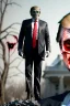 Placeholder: Ultra realistic image, Donald trump zombie, zombie performance, suit, skull, blood, torn arm, night, walking twisted, waist up view, thriller style, dark ambient, highly detailed, White House background, concept art, unreal engine 5, ray tracing, RTX, ultra detail, volumetric lighting, high definition, high resolution.