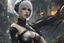 Placeholder: Hot 2B with whit eye in 8k nier automata artstyle, 2B them, 2B Custom, close picture, rain, fantasy world, intricate details, highly detailed, high details, detailed portrait, masterpiece,ultra detailed, ultra quality