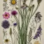 Placeholder: delicate arrangement of pressed flowers, beautiful composition, aesthetic layout, wildflowers, fine lineart, botanical illustration