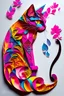 Placeholder: cat, Kirigami, papper cut artwork, huper detailed, colorful, 4k